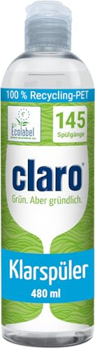claro sköljmedel – storförpackning med 8 flaskor à 0,48 liter – mot kalk och för extra glans – för diskmaskiner