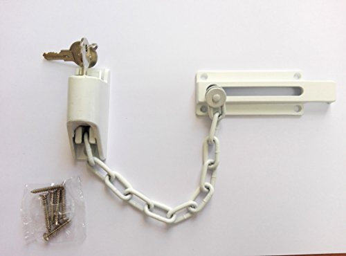 CADENA SEGURIDAD CON LLAVE PARA PUERTAS BLANCO