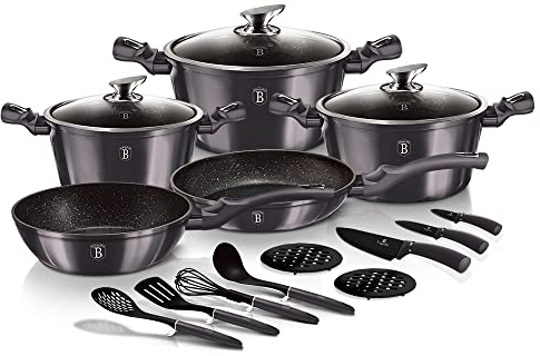 Berlinger Haus - Set da 17 pentole metalliche, linea Carbon Pro Edition