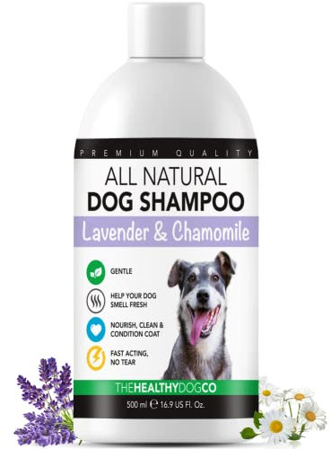 The Healthy Dog Co - All-Natural Dog Shampoo and Conditioner - Chamomile and Lavender Pet Shampoo for Smelly Dogs for Sensitive Skin - Puppy Conditioner- 500ml