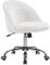Yaheetech Silla Escritorio Terciopelo con Ruedas sin Reposabrazo Giratoria Capacidad 136 KG Blanco