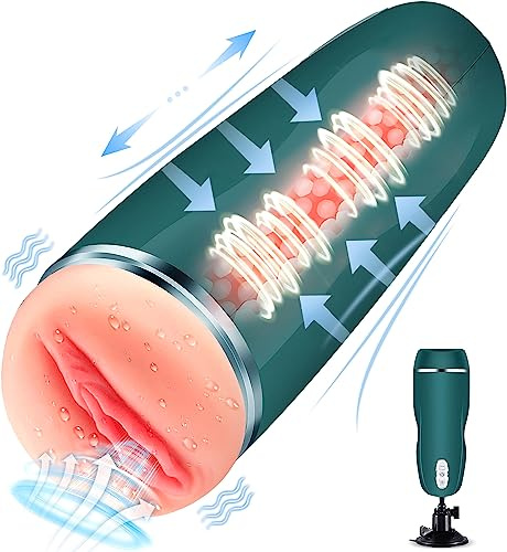 Masturbtore Automatico Sextoys per Uomini - Giocattolo Sessuale Vaginale Simulato,Masturbatore Maschio Succhia Avanti e Indietro Real Masturbatore Vibration Sex Toy