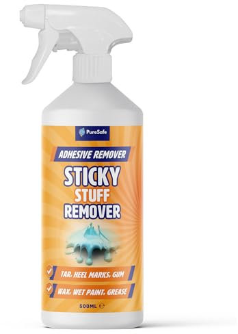 PureSafe 500ml Sticky Stuff Remover Extra Strength Powerful Adhesive, Glue, and Sticker Residue Remover for Windows, Carpets, Glass, Plastic and Fabric