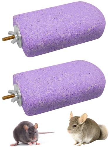 Niwaes Chinchilla Lava Ledges Rat Climbing Platform 2 Pack Pumice Ledge Shelf Pet Chewing Grinding Toys Small Animals Cage Accessories for Totoro Squirrel Guinea Pig Hamster Purple