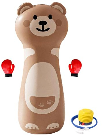 Punching Ball Gonflable - Set De Boxe Enfant avec Design Cartoon Mignon, Stable Et Résistant - Sac de Frappe pour la Pratique du Karaté - pour Garçons, Adolescents, Filles Et Fils