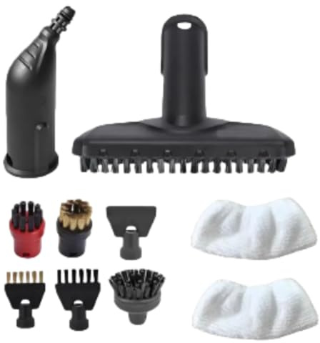 For Karcher Steam Cleaner Accessories Kit, Replacement Parts for SC1 SC2 SC3 SC4 SC5, Includes Nozzles, Brushes, Squeegee & Microfiber Cloths, Compatible with Part # 2.884-280.0