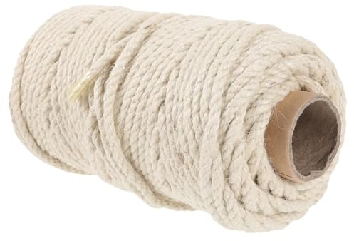 HEMOTON Corde en Sisal Blanche 4 Mm 50 M pour Arbre à Chat Corde à Griffer Résistante à l'usure Remplaçable pour Griffoir Fourniture Flexible et Naturelle pour Bricolage et Décoration