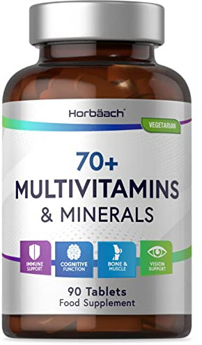 Multivitamin Tablets for Men and Women 70 Plus | 90 Count | with 32 Essential Vitamin and Minerals for 70+ | Suitable for Vegetarians | by Horbaach