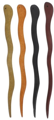 Mikinona 4pcs Sandalwood Hair Sticks Wooden Hair Chopsticks for Women and Girls Chinese Accessories for Buns Updos and Long Decorative Styling Accessories for Dating Weddings Proms and Parties