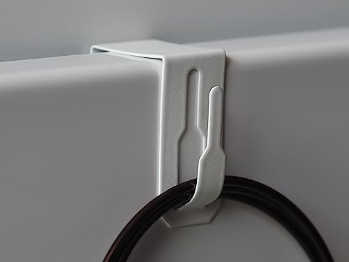 dekondo 20x Fensterhaken/Dekohaken/Fensterklipp/Klemmträger für Fensterdekoration, Fensterbilder, Lichterketten uvm. oder Vitragestangen – klein, dezent, unauffällig (15-20 mm Klemmbereich, weiß)