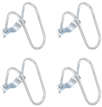 uxcell Cross-Connector Vertical Pipe Clip, 4pcs Fit 2(50mm) to 2(50mm) Crossover Buckle Steel Cross Pipe Clamp for Greenhouse Awning Frames