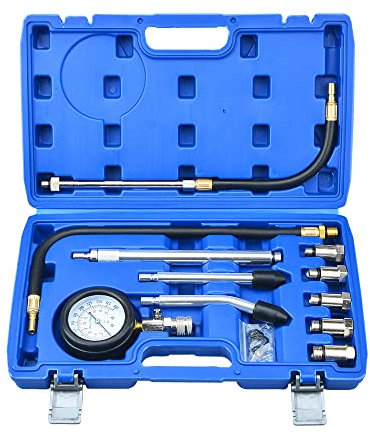 Zoomtools 11PCS Professional Engine Cylinder Compression Tester tools Kit, Petrol Fuel Pressure Gauge Diagnostic Tool, Compression Tester tools Set for Automotives and Motorcycles