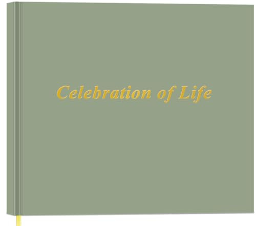 Funeral Guest Book for The Celebration of Life - in Loving Memory Book for Memorial & Funeral Services, 440 Guests Entries with Name & Address, Memory Book for Funeral Guest Registry, 9 x 7, Cyan