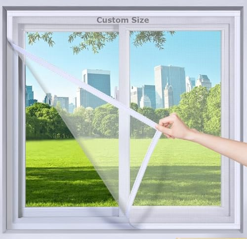 Mosquitera para ventana, red antimosquitos, malla de fibra de vidrio con cremallera, redes autoadhesivas de protección para gatos, tamaño personalizado