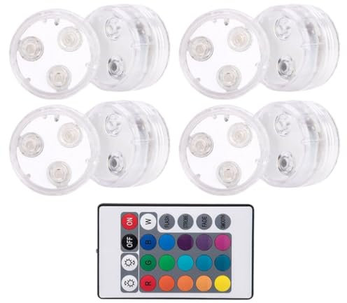 HANABASS 8stücke Unterwasser Led Lichter Mit Fernbedienung Farbwechselnde Tauchlichter Für Teiche Springbrunnen Und Aquarien Und Langlebig Einfache Steuerung