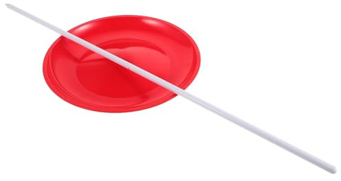 Vaguelly Jonglierscheiben-Requisiten künstler Rotierende Teller und Stöcke Requisiten für Zirkusfähigkeiten Zirkusteller mit Stöcken Spinnen weiche Spinnplatte Sich drehende Platten Plastik