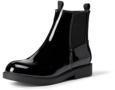 Amazon Essentials Girl's Chelsea Ankle Boots, Black Patent, 12.5 UK Child