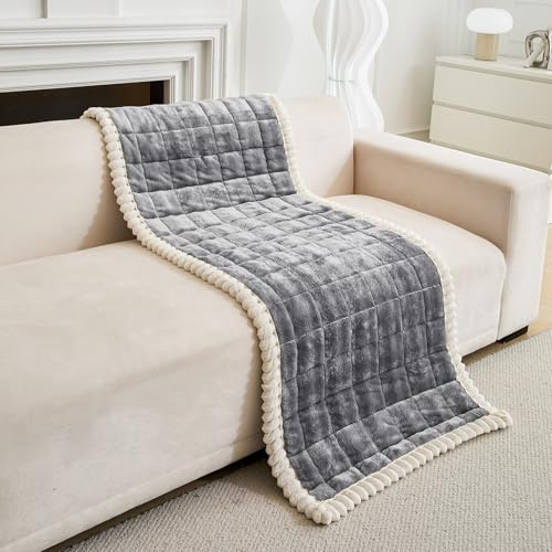 SHANNA Extra-Dicke Milchvelour-Sofaauflage in Karomuster: All-in-One Dickes Gefühl Sofabezug Atmungsaktives Sofa Überwurf Weiche Haustierbett Matte Kein Bleichen für Wohnzimmer (Dunkelgrau, 70×150cm)