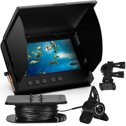 Blu7ive Underwater Fishing Camera with 4.3 IPS Monitor, 65ft/20M Cable Fish Finder Camera with Storage Bag,5000mAh Battery,21pcs IR Lights for Ice Fishing, Fish Pond Boat Fishing