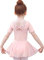 Tancefair Ballettkleidung Ballettkleid Mädchen Baumwolle Kurzarm Langarm Balletttrikot Ballettanzug Tanzkleid Tanzbody mit Chiffon Rock Tütü