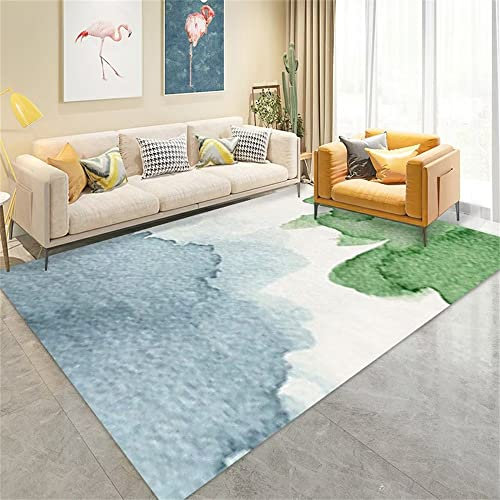 SUNYRDSM Flokati Teppich Waschbar 60x100cm Deko Mädchen Zimmer Blauer grüner minimalisti scher Schlafzimmer Teppich im modernen Stil weich und bequem Kleine Teppiche