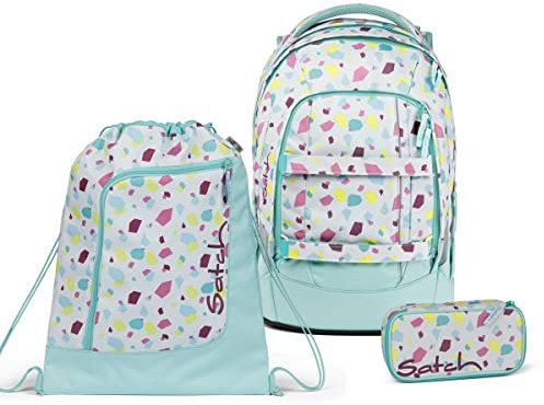 satch Pack Schulrucksack Set 3tlg. mit Schlamperbox und Sportbeutel (Dreamy Mosaic), Einheitsgröße