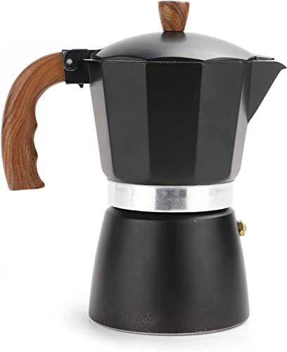 ENESEA Moka -Topf -Induktion, gravierte Kaffeekanne Kaffeemaschine, Mokka -Kaffeemaschine 300ml Aluminiumlegierung Achtende Kaffeewerkzeug High Gloss Finish Kaffeemaschine for Mocha Cappuccino Latte