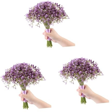 Alipis 3stücke Künstliche Gypsophila Blumenstrauß Für Hochzeiten Und Valentinstag Lebensechte Dekoration Für Brautstrauß Violette Simulationsblumen Für Feierlichkeiten Und Partys