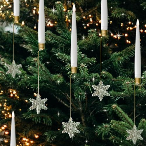 Julgransljus med fjärrkontroll, LED-fjärrkontroll, julgransljus, 12-pack flamlösa julgransljus med fjärrkontroll, varma LED-lampor för jul, bröllopsdekor med kristallkula (#D)