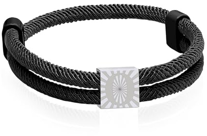 Paracord Armband aus Segeltau für Männer Frauen Armband Herren mit Buchstaben Surferarmband Verstellbares Schwarz Segeltau Surferarmband Segler Nylon Surf Armbänder mit Initial A-Z Buchstabe (O)