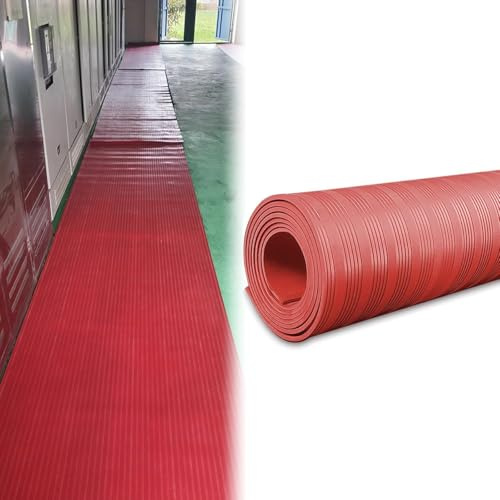 Protection Contre Les Chocs électriques Grand Tapis de sécurité Isolant, Tapis de Sol en Caoutchouc Isolant électrique, Rouge