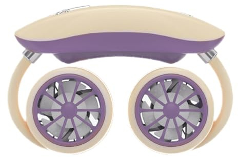 Ventilador de cuello recargable, ventilador de doble cabeza, 11.22 x 2.09 x 7.68 pulgadas, enfriador personal con construcción manos libres, soplador portátil, flujo de aire ajustable con diseño