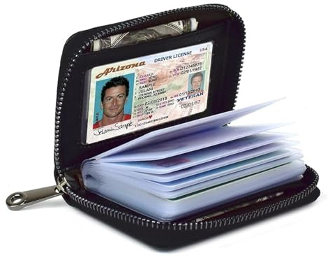 Lacheln Card Holder for Women Men RFID Small Wallets Credit Card Case Money Organizers,20 Slots,Black