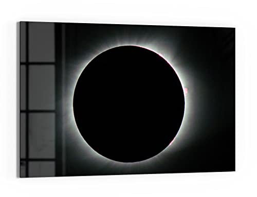 DEQORI Glas-Magnettafel | 60x40 cm groß | Motiv Sonnenfinsternis | Memo-Board aus Glas | Magnetboard inkl. Magnete, Stift & Tuch für Küche & Büro | Tafel magnetisch & beschreibbar