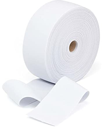 25 Metros/Cinta Elástica para Costura, Elige Color y Grosor, Goma Elástica para Coser, Elástico para Ropa y Manualidades, Elástico de Costura, Blanco o Negro, (Blanco, 45mm)