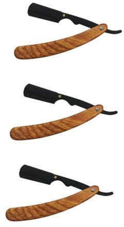 minkissy 3 Stück Holzrasierer Herrenrasierer Herrenrasierer Sicherheitsrasierer Gerader Friseurrasierer Holz Handrasierer Halter Augenbrauenrasierer Handrasierer Handrasierer Für Männer