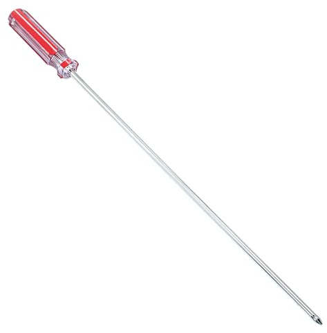 Piutouyar 12 Inch Phillips Screwdriver, Extra Long Shaft Cross Head Screwdriver #2 Magnetic Tip Screwdrivers Long Screwdriver for Repair Home Improvement, Red