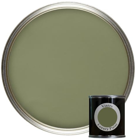 Vintro Paint | Luxury Matt Emulsion | Smooth Chalky Finish | Multi Surface Paint | for Walls, Ceilings, Wood and Metal | 125ml (Olive Green - ChiffChaff Green)