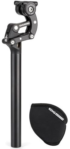 KONG MING CAR Gefederte Sattelstütze 27.2/30.9/31.6 x 365 mm – Parallelogramm-Federsattelstütze, Aluminium, 50 mm Federweg, einstellbare Dämpfung, für Mountainbike, Trekkingrad und Citybike (Φ30.9mm)