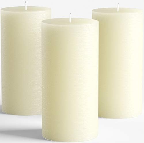 Rauchfreie Stumpenkerzen für stilvolle Ambiente – Hygge-Deko für Zuhause, Hochzeit & Wellness (Elfenbeinfarben, 7,5 x 15cm(3er-Pack))