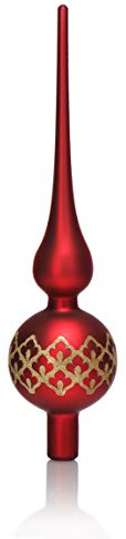 com-four® Weihnachtsbaumspitze matt, Christbaumspitze aus echtem Glas | Tannenbaumspitze für den Christbaum - 28 cm