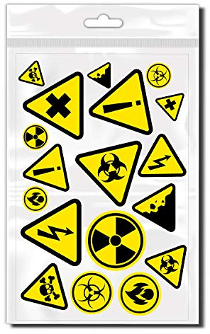 Warnschilder Aufkleber Hochspannung Giftig Radioaktiv Danger Sticker Gefahren | D02061