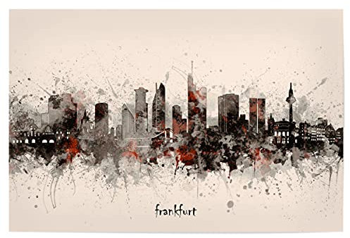artboxONE Poster 90x60 cm Städte Frankfurt Skyline Artistic beige - Bild Frankfurt beige Cities