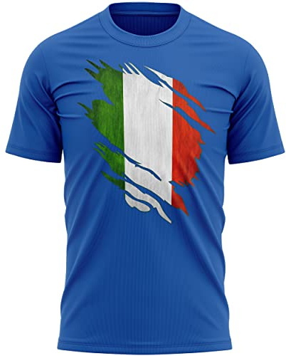 Italien sliten herr t-shirt, Italien rugbygåvor, Italien flagga sliten, italiensk gåva, italiensk rugbytröja, GLI Azzurri present till honom eller henne, Kunglig, XXL