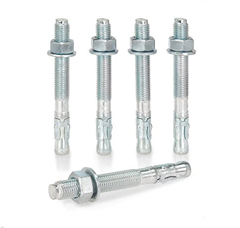 KM TRADE Bolzenanker - Schwerlastanker aus verzinktem Stahl mit ETA Zulassung, Option 7 - M16 x 145 mm, fixierbare Dicke: 30 mm - 10 Stück