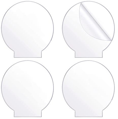 BEUON 4 StüCke Klare Acrylplatte Runde Platte (4Mm) Kunststoff Acrylplatte für LED Lichtsockel,Schild,DIY Bildschirm Projekte