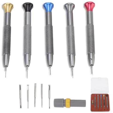 5 st Precision Watch Kolstål Skruvmejsel Set Urmakare Verktyg Klocka Skruvmejsel Glasögon Reparation Skruvmejsel Set