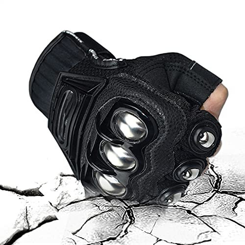 Fahrradhandschuhe Herren Damen, Box Mtb Handschuhe Fingerlos Boxhandschuhe Männer Motorrad Handschuhe Herr Lederhandschuhe Winterhandschuhe Snowboard Motorradhandschuhe Winter Fahrrad,Half finger,M