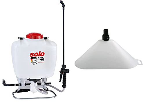 Solo 42521 425 Classic 15 Liter Rückenspritze, Weiß, 36 x 22 x 51 cm & 49430 ovaler Spritzschirm mit Flachstrahldüse für SOLO Drucksprüher und Rückenspritzen, 32 x 11 x 16 cm