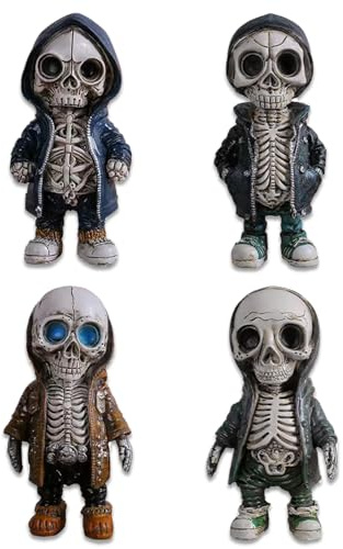 DYOUen Easter Skelett Skulpturen Klein Figuren Statue Denkmal Gothic Deko Mini Harz Skelettfiguren Heimdekoration Exquisite Totenkopf Geschenke (Stil 5)